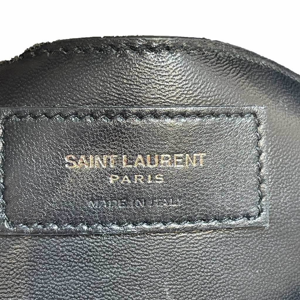 Saint Laurent Medium Quilted Chevron Sheepskin College Satchel - Side view