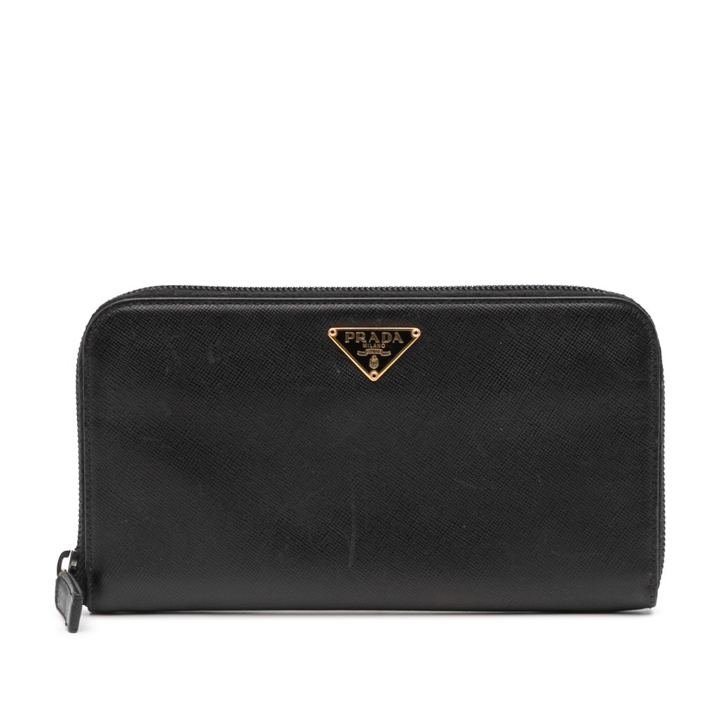 Prada Saffiano Zip Around Long Wallet