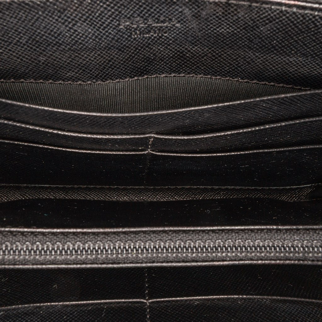 Prada Saffiano Zip Around Long Wallet - 5
