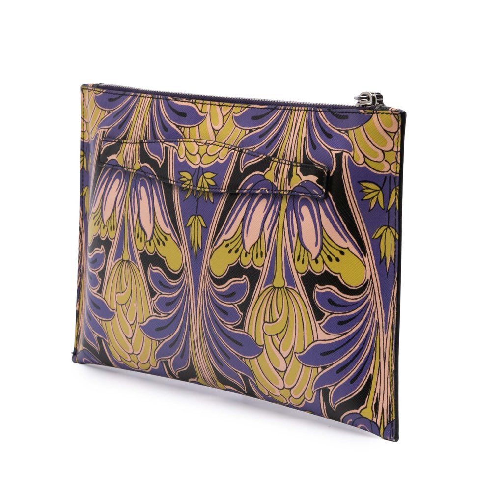 Prada Saffiano Stampa Floral Clutch - 2