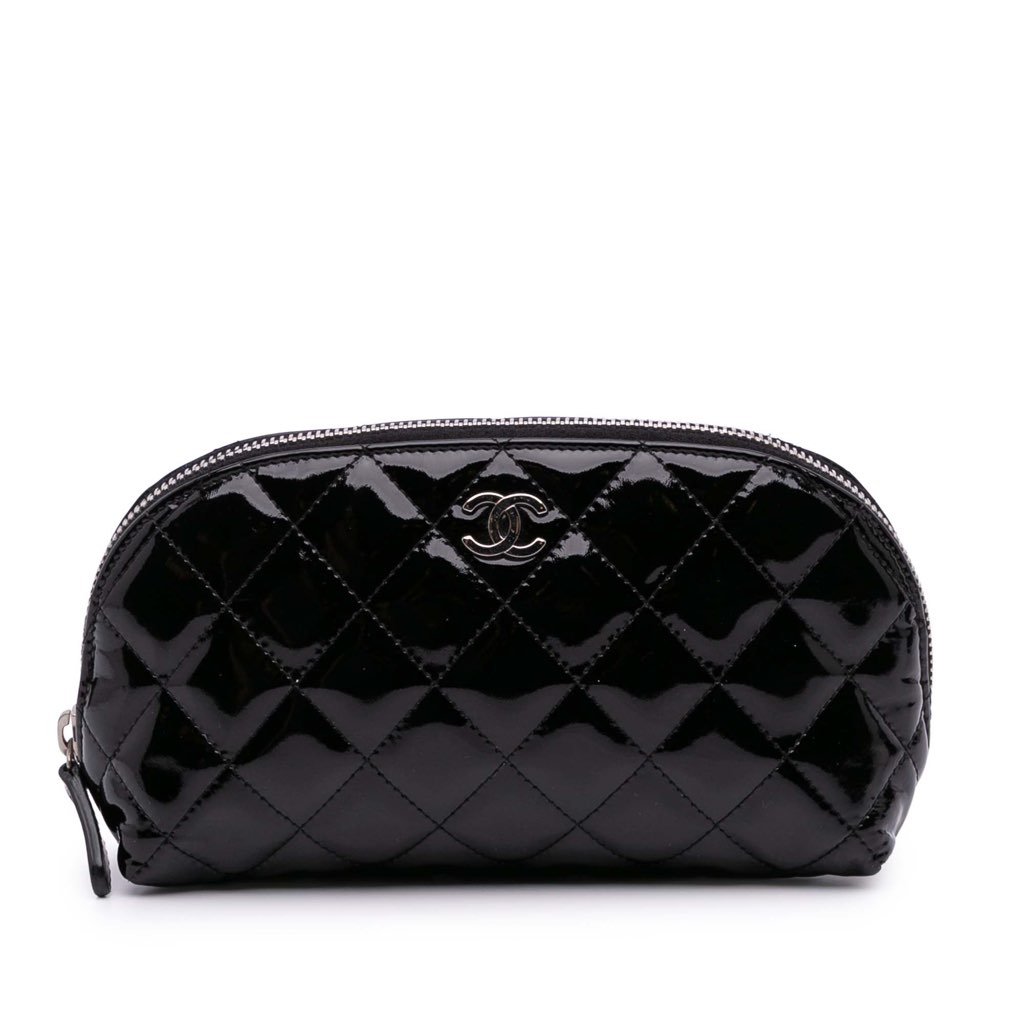 Chanel CC Quilted Patent Cosmetic Pouch