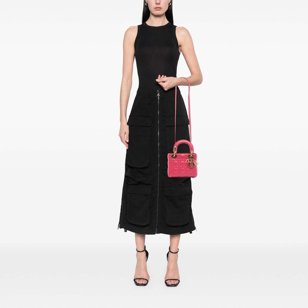 Dior Mini Lambskin Cannage Lady Dior - Image 13