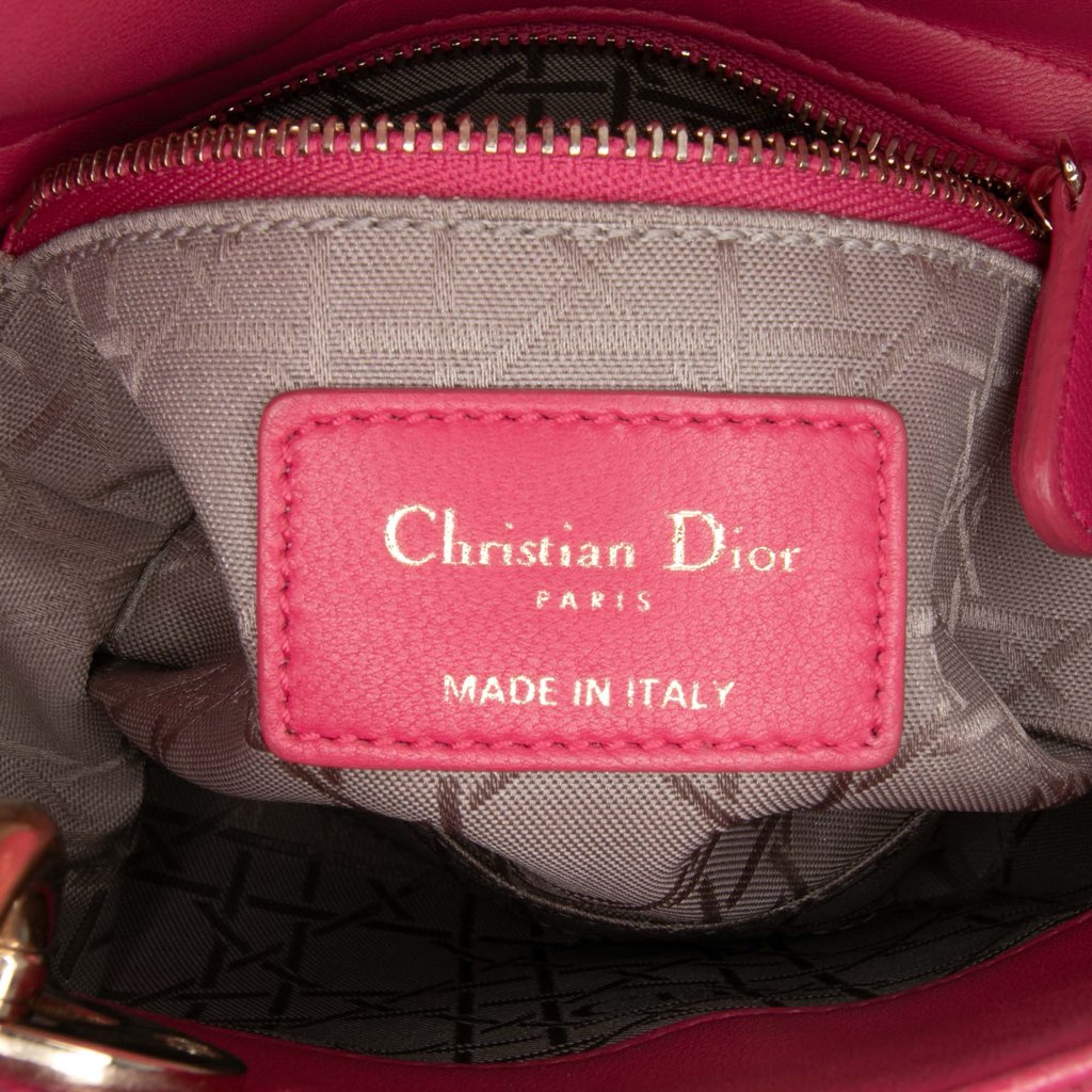 Dior Mini Lambskin Cannage Lady Dior - Side view