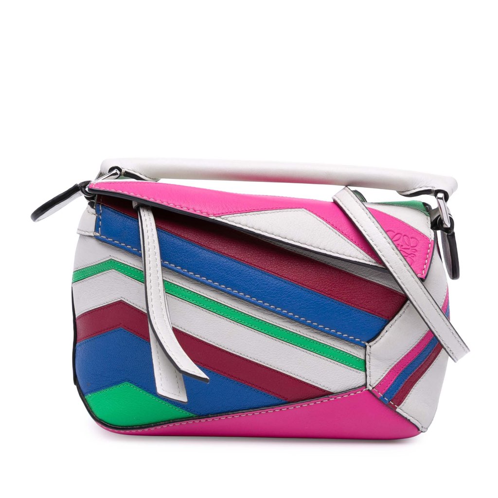 Loewe Mini Calfskin Zigzag Puzzle Edge Satchel