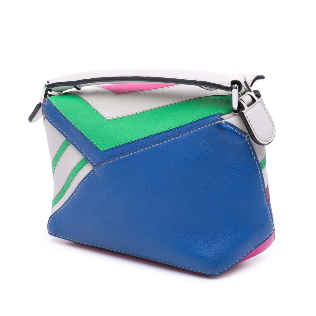 Loewe Mini Calfskin Zigzag Puzzle Edge Satchel - Back view