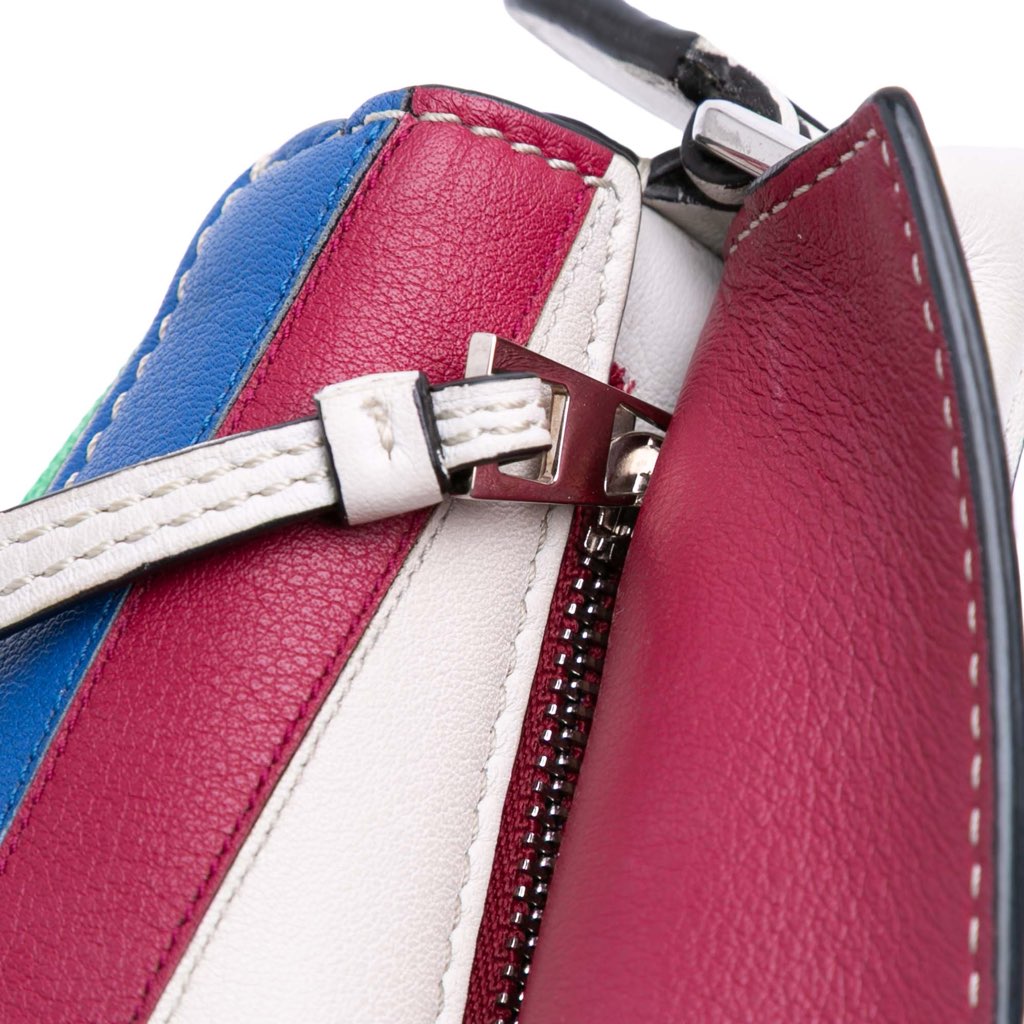 Loewe Mini Calfskin Zigzag Puzzle Edge Satchel - Side view