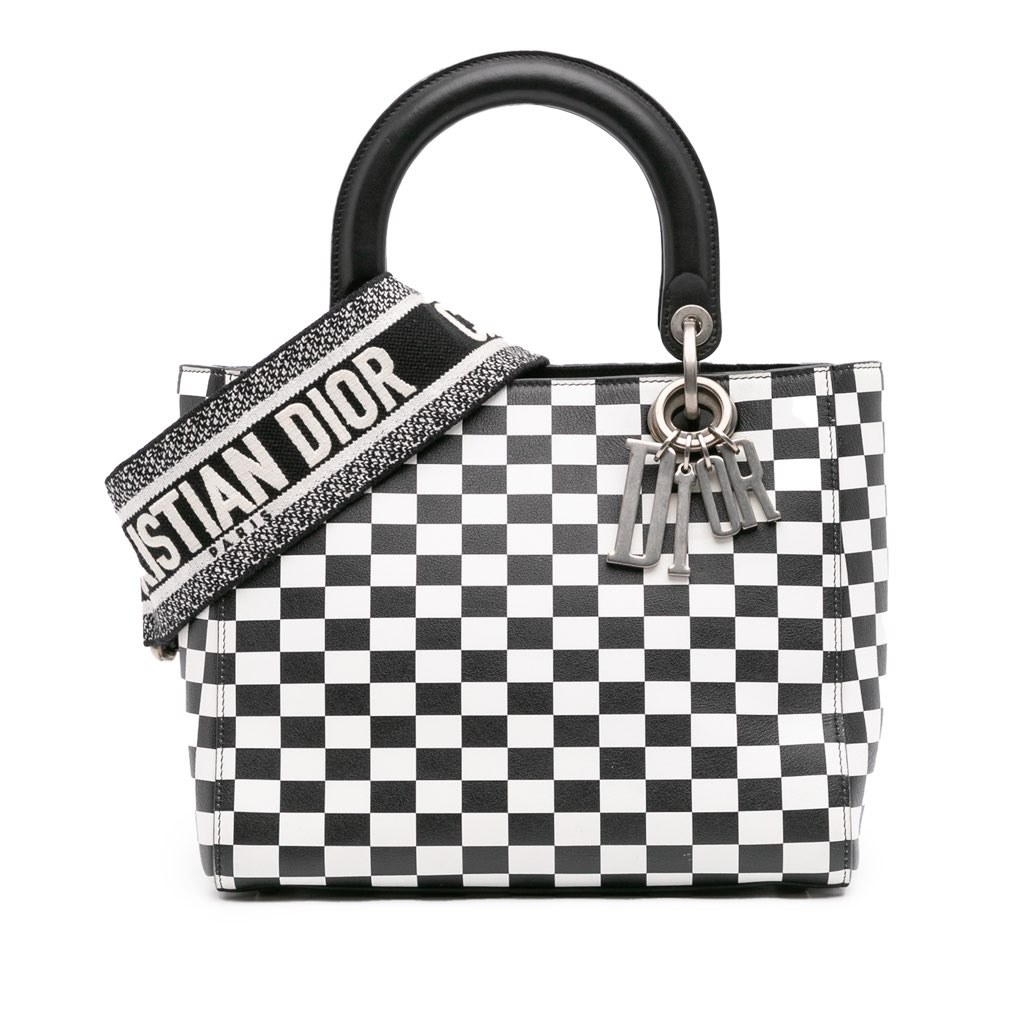 Dior Medium Calfskin Checkered Lady Dior