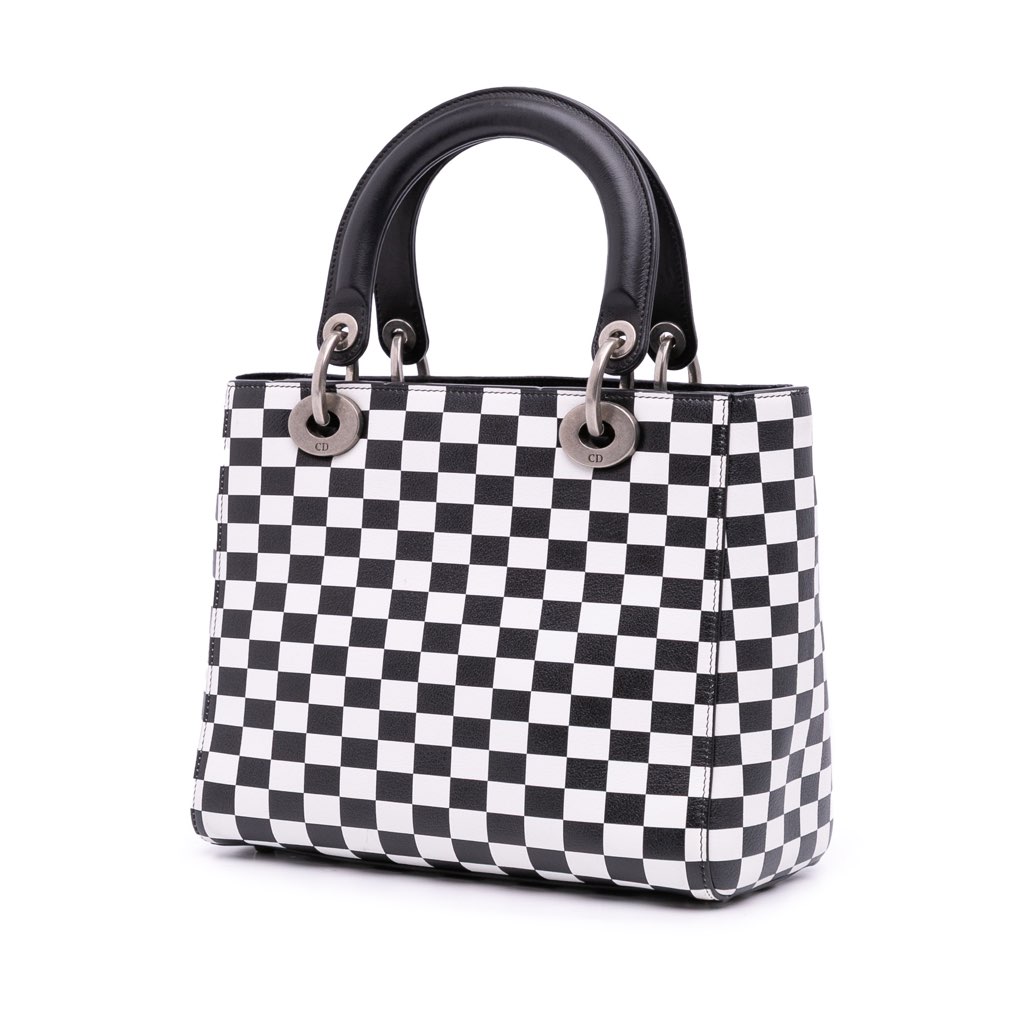 Dior Medium Calfskin Checkered Lady Dior - Back view