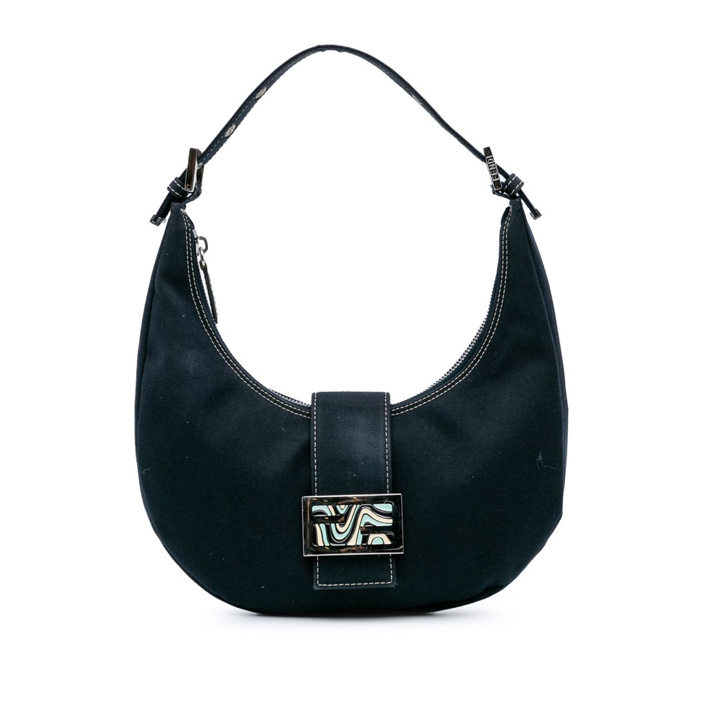 Fendi Canvas FF Marble Croissant Shoulder Bag