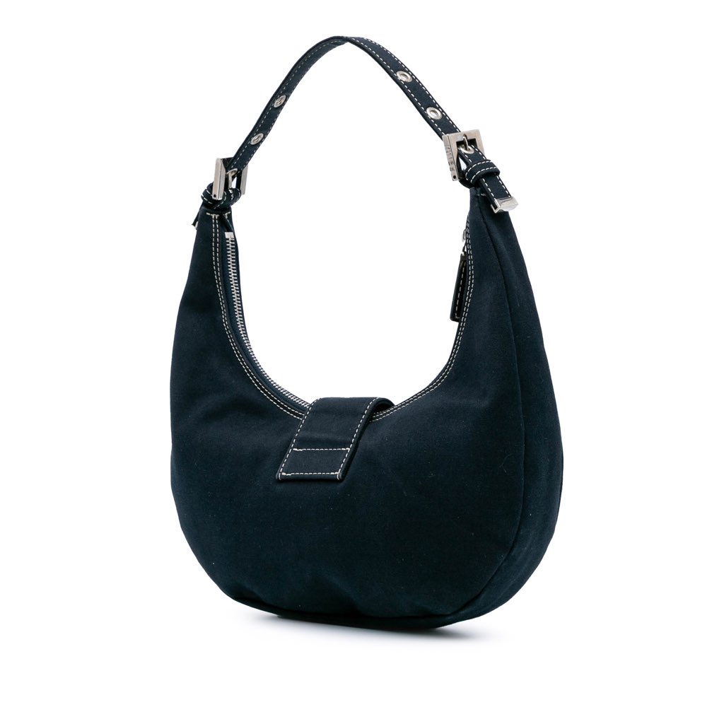 Fendi Canvas FF Marble Croissant Shoulder Bag - Back view