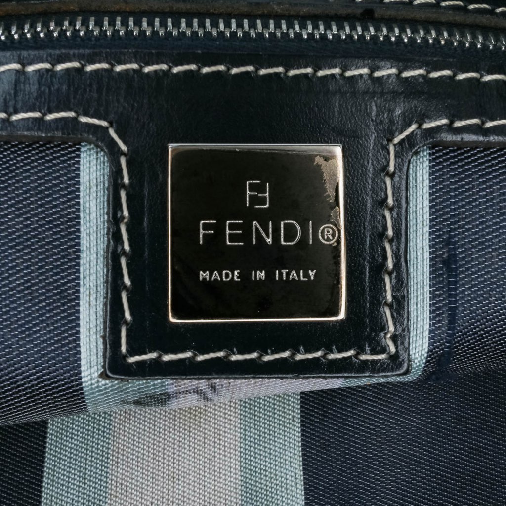 Fendi Canvas FF Marble Croissant Shoulder Bag - Side view