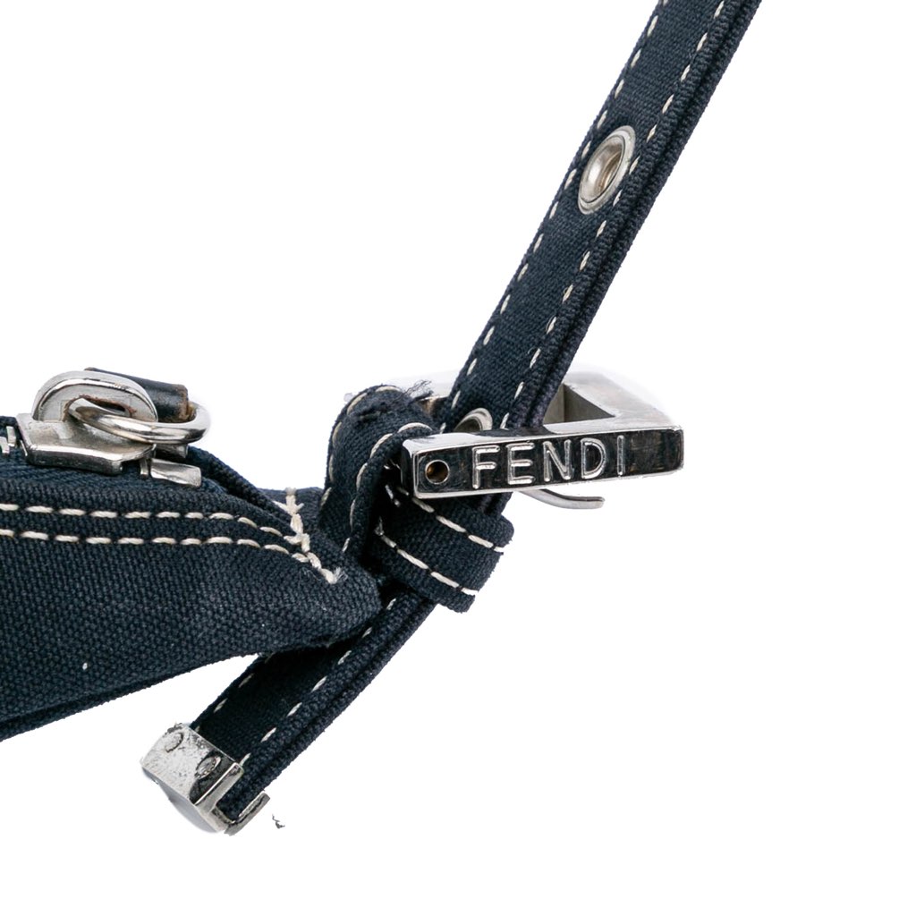 Fendi Canvas FF Marble Croissant Shoulder Bag - Image 12