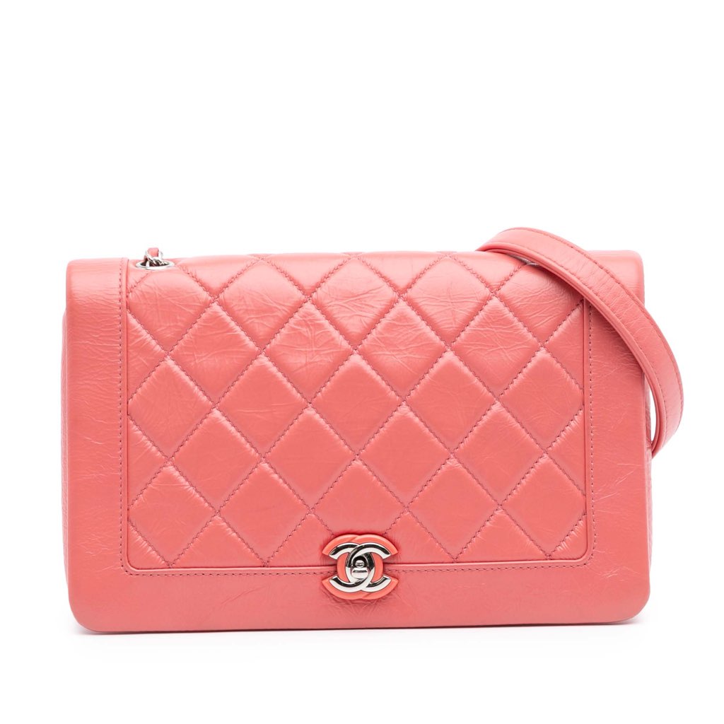 Chanel Crumpled Calfskin Bi Quilted Vintage Full Flap