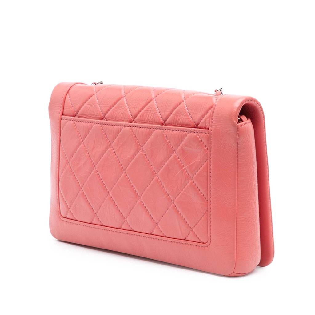 Chanel Crumpled Calfskin Bi Quilted Vintage Full Flap - Back view