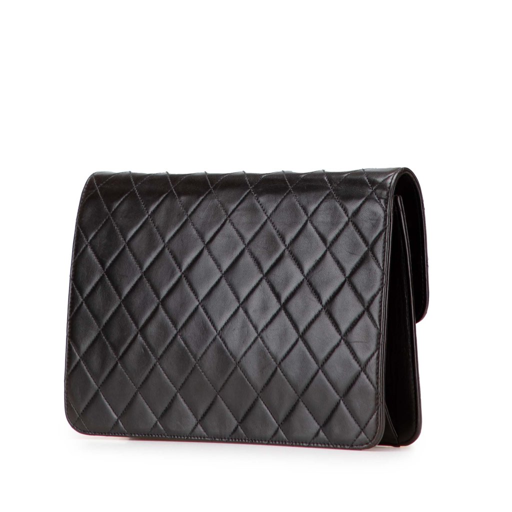 Chanel Medium CC Quilted Lambskin Half Single Flap - Back view
