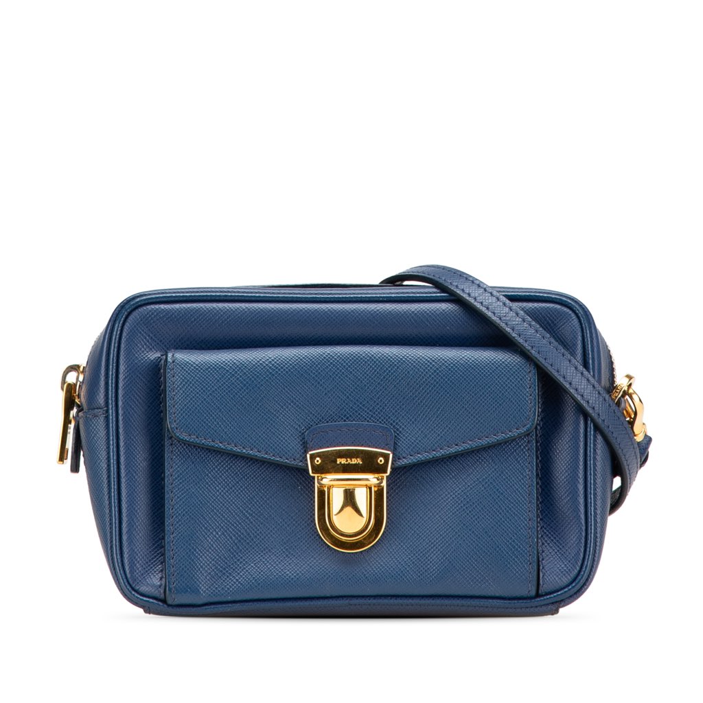 Prada Saffiano Push Lock Pocket Camera Bag