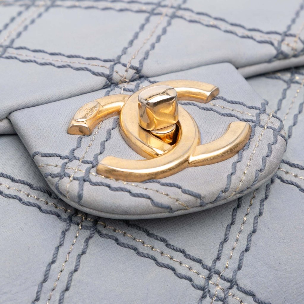 Chanel Jumbo Quilted Calfskin Triple Stitched Flap - Detail 1