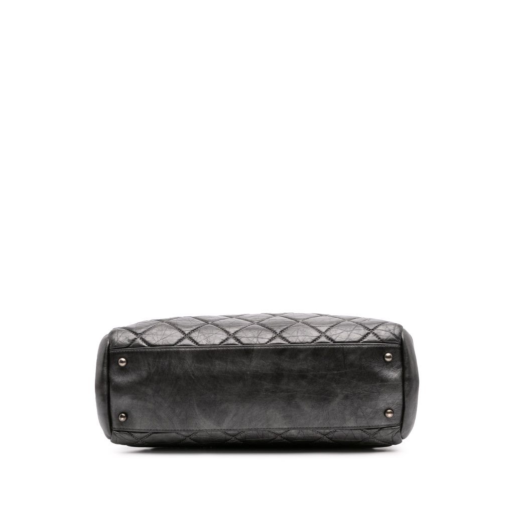 Chanel Large Aged Calfskin Just Mademoiselle Bowling Bag - Image 6
