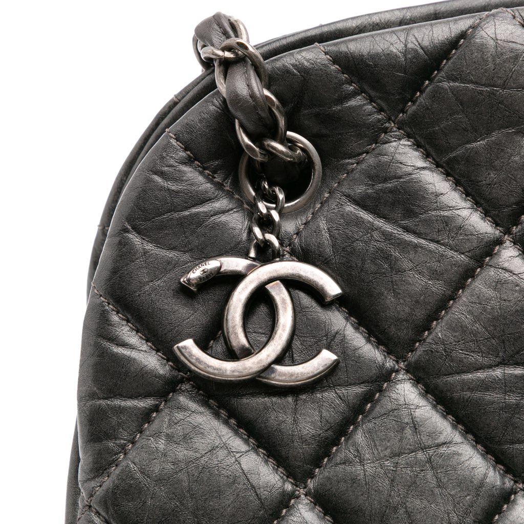 Chanel Large Aged Calfskin Just Mademoiselle Bowling Bag - Image 10