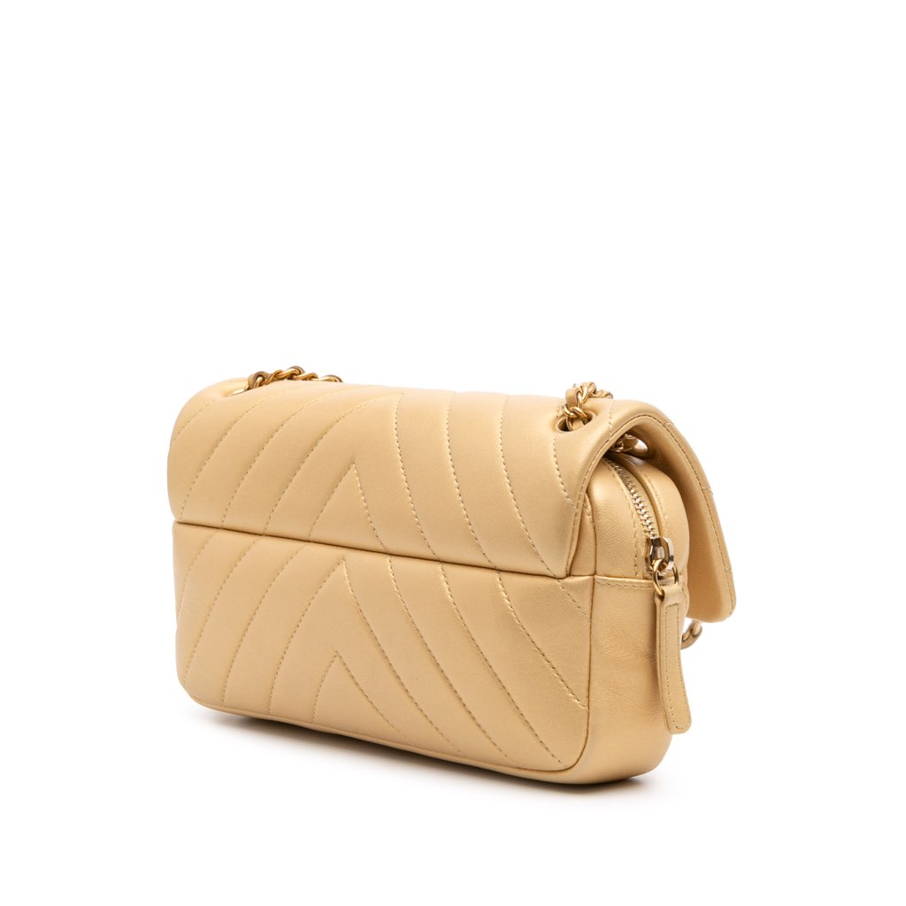 Chanel Mini Quilted Chevron Lambskin Camera Case Flap - Back view