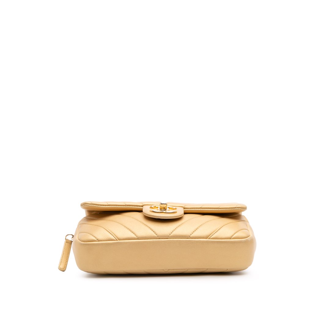 Chanel Mini Quilted Chevron Lambskin Camera Case Flap - Image 6