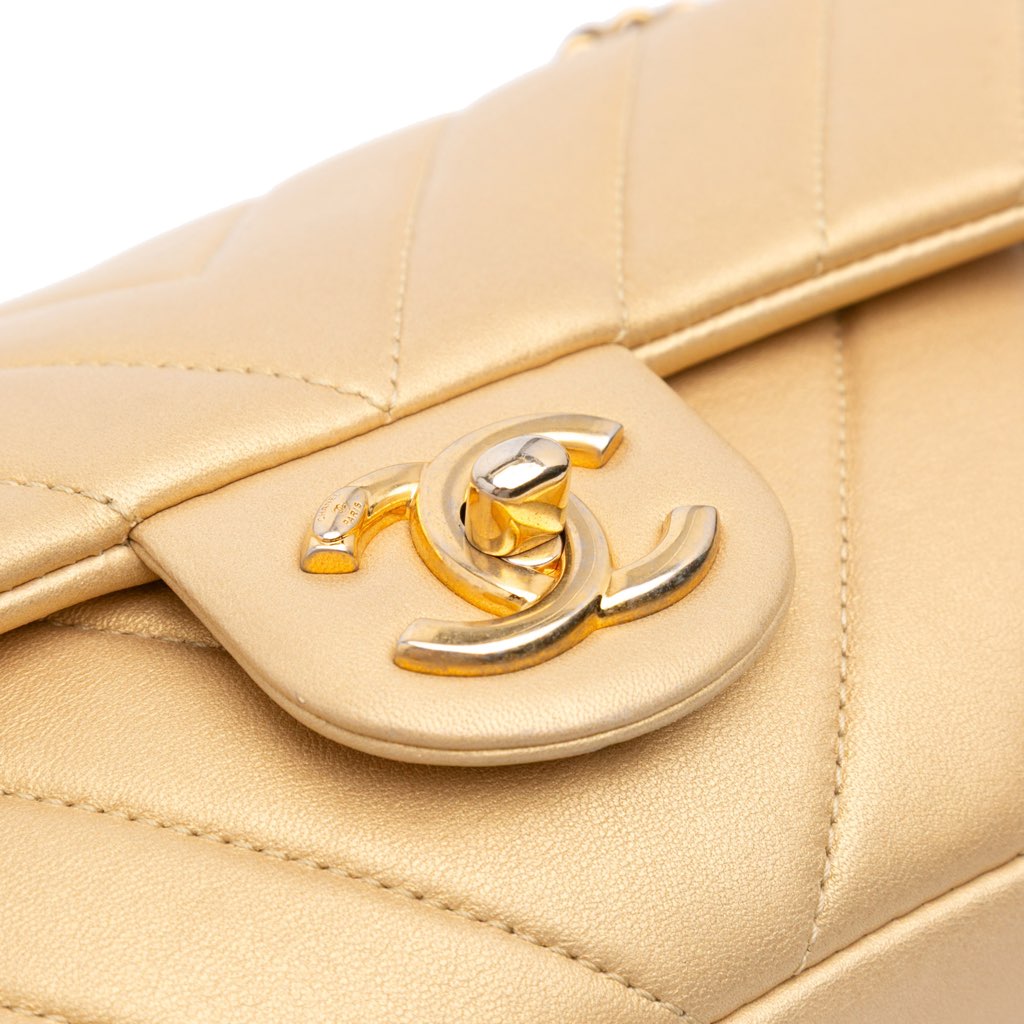 Chanel Mini Quilted Chevron Lambskin Camera Case Flap - Image 10