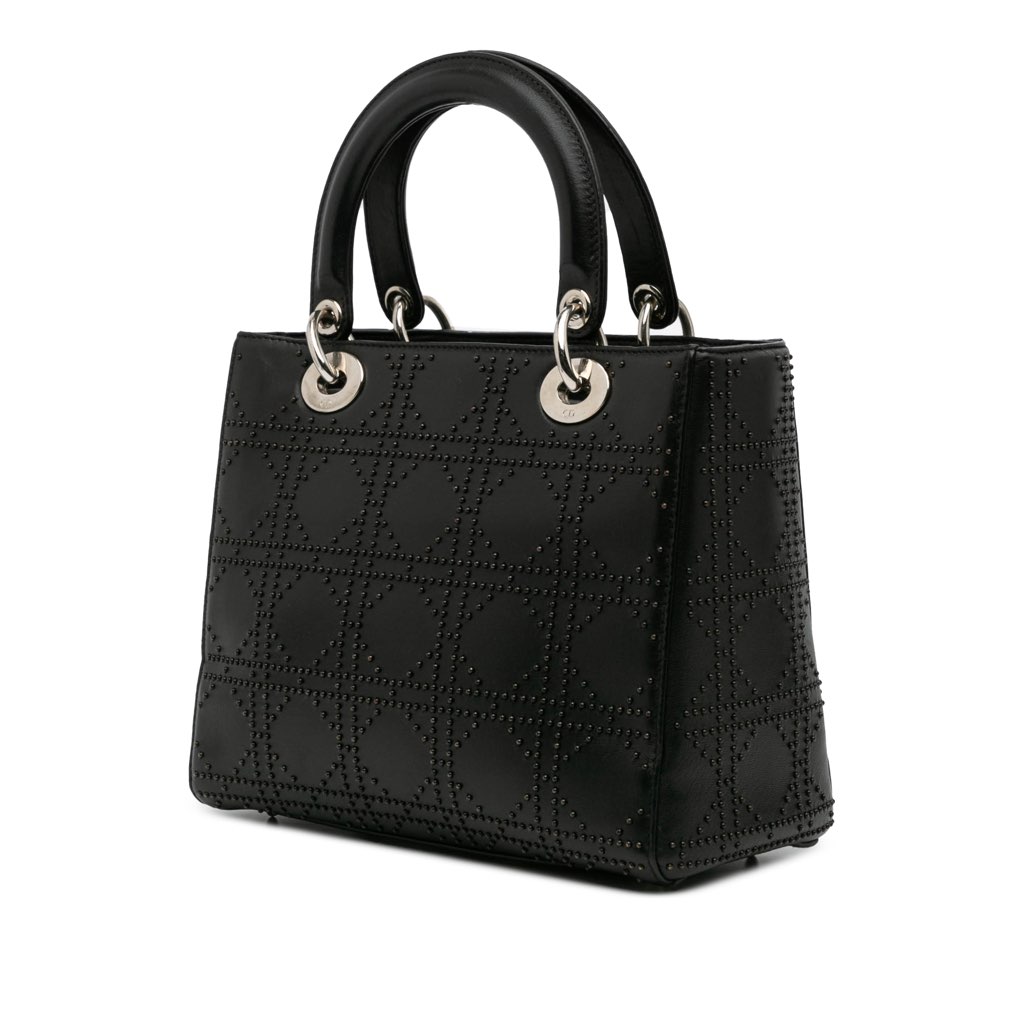 Dior Medium Calfskin Cannage Studded Lady Dior - Back view