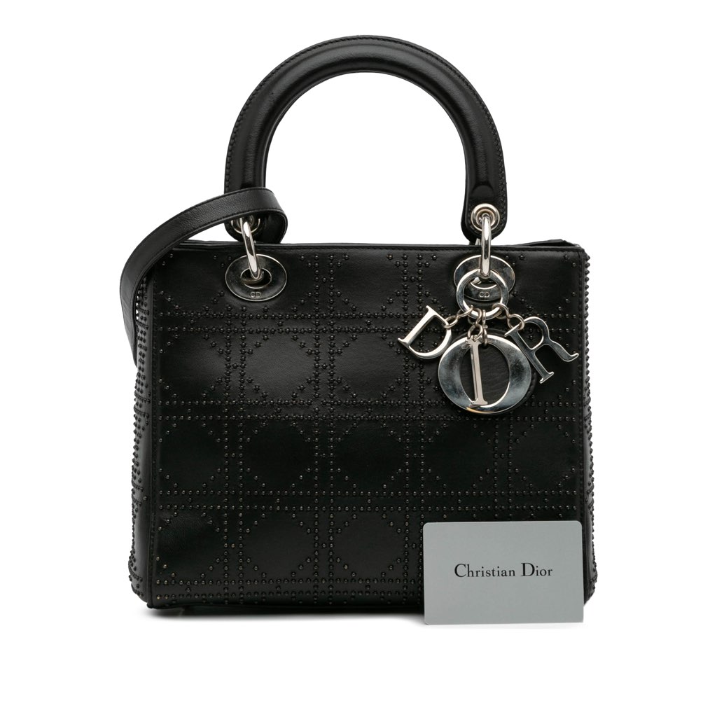 Dior Medium Calfskin Cannage Studded Lady Dior - Image 14