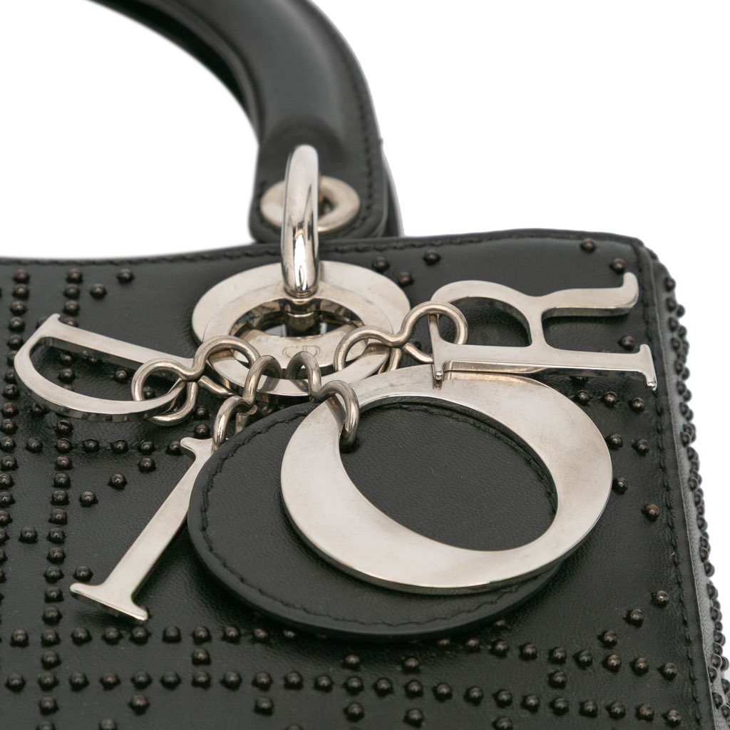 Dior Medium Calfskin Cannage Studded Lady Dior - Image 11