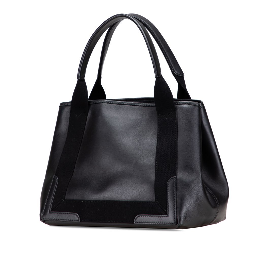 Balenciaga Calfskin Perforated Navy Cabas S Tote - Back view