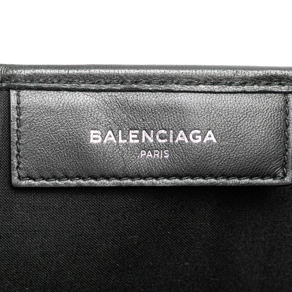 Balenciaga Calfskin Perforated Navy Cabas S Tote - Side view