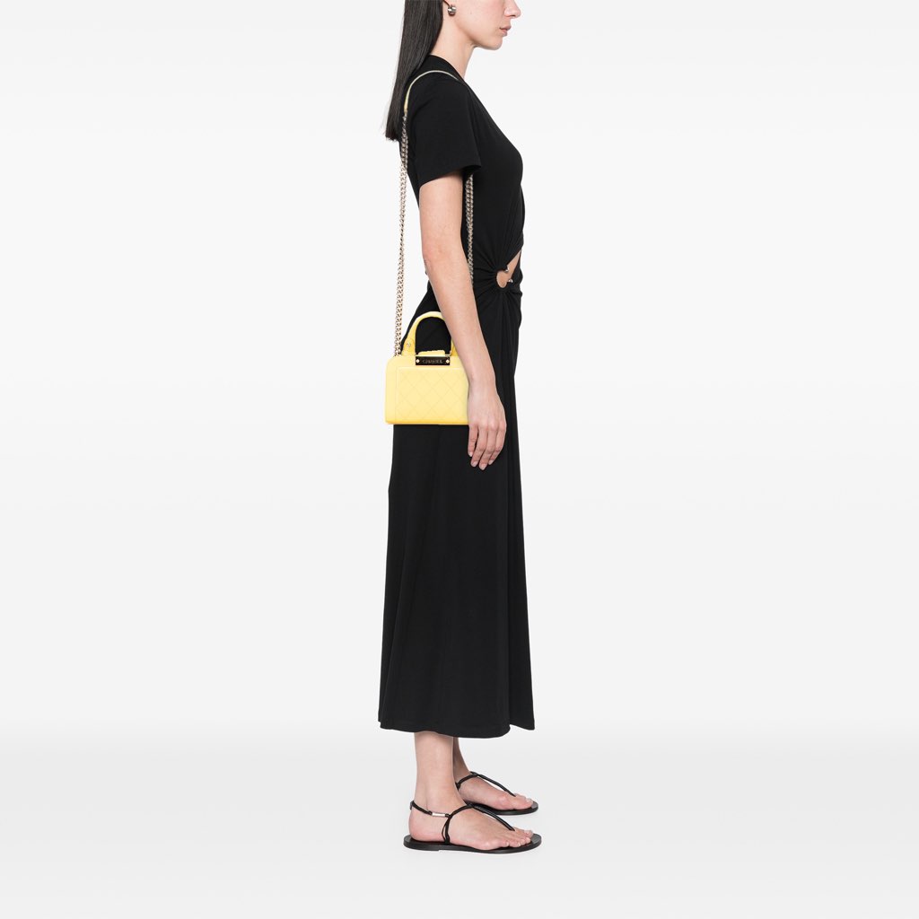 Chanel Mini Calfskin Label Click Shopping Tote - Image 14