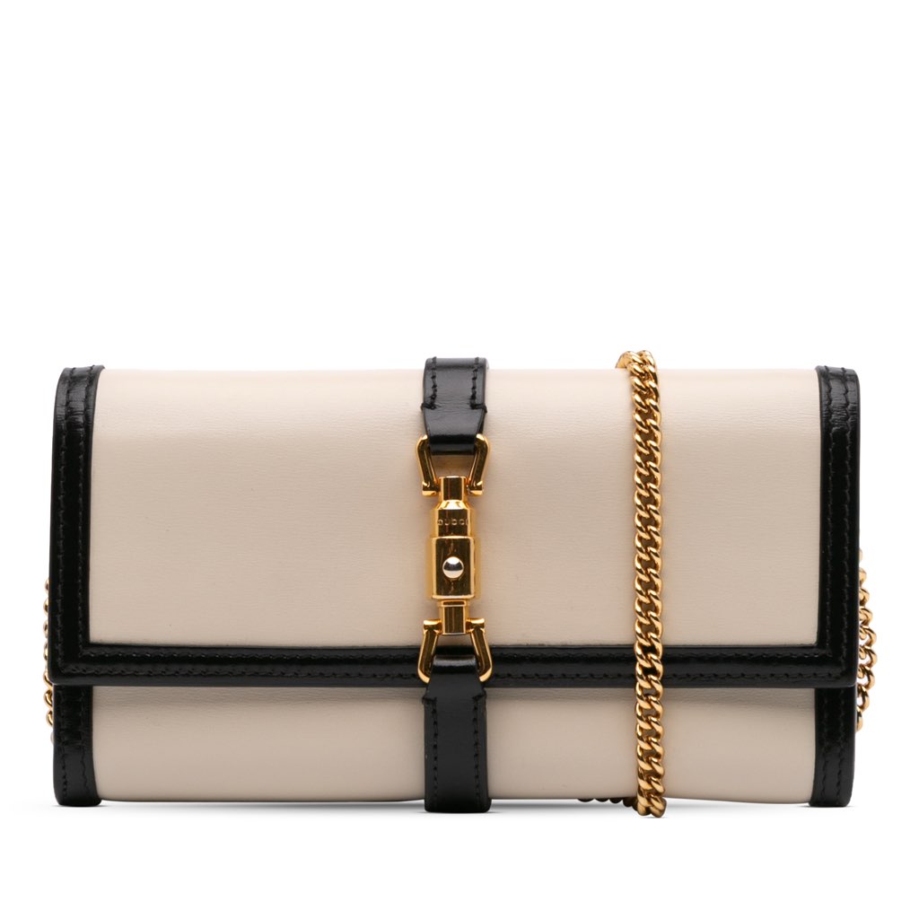 Gucci Bicolor Calfskin Jackie 1961 Wallet On Chain