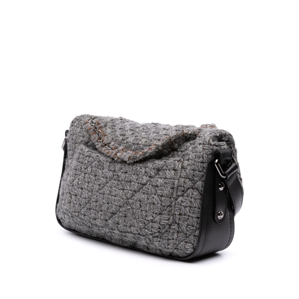 Chanel Quilted Wool and Calfskin Single Flap - 2
