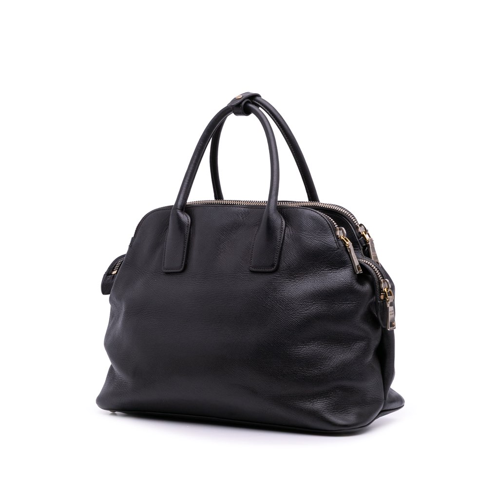Prada Saffiano Cuir Triple Zip Dome Top Handle Bag - 2