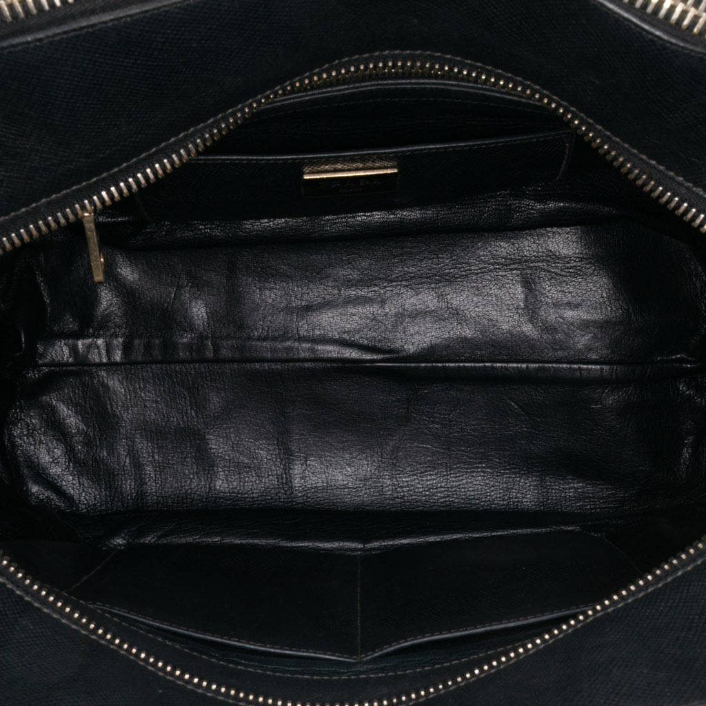 Prada Saffiano Cuir Triple Zip Dome Top Handle Bag - 4