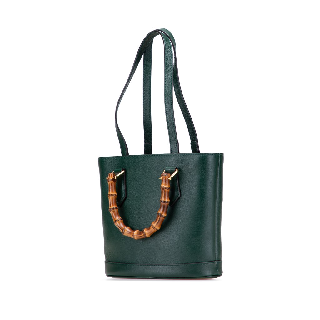 Gucci Small Calfskin Bamboo Diana Convertible Bucket Bag - Back view