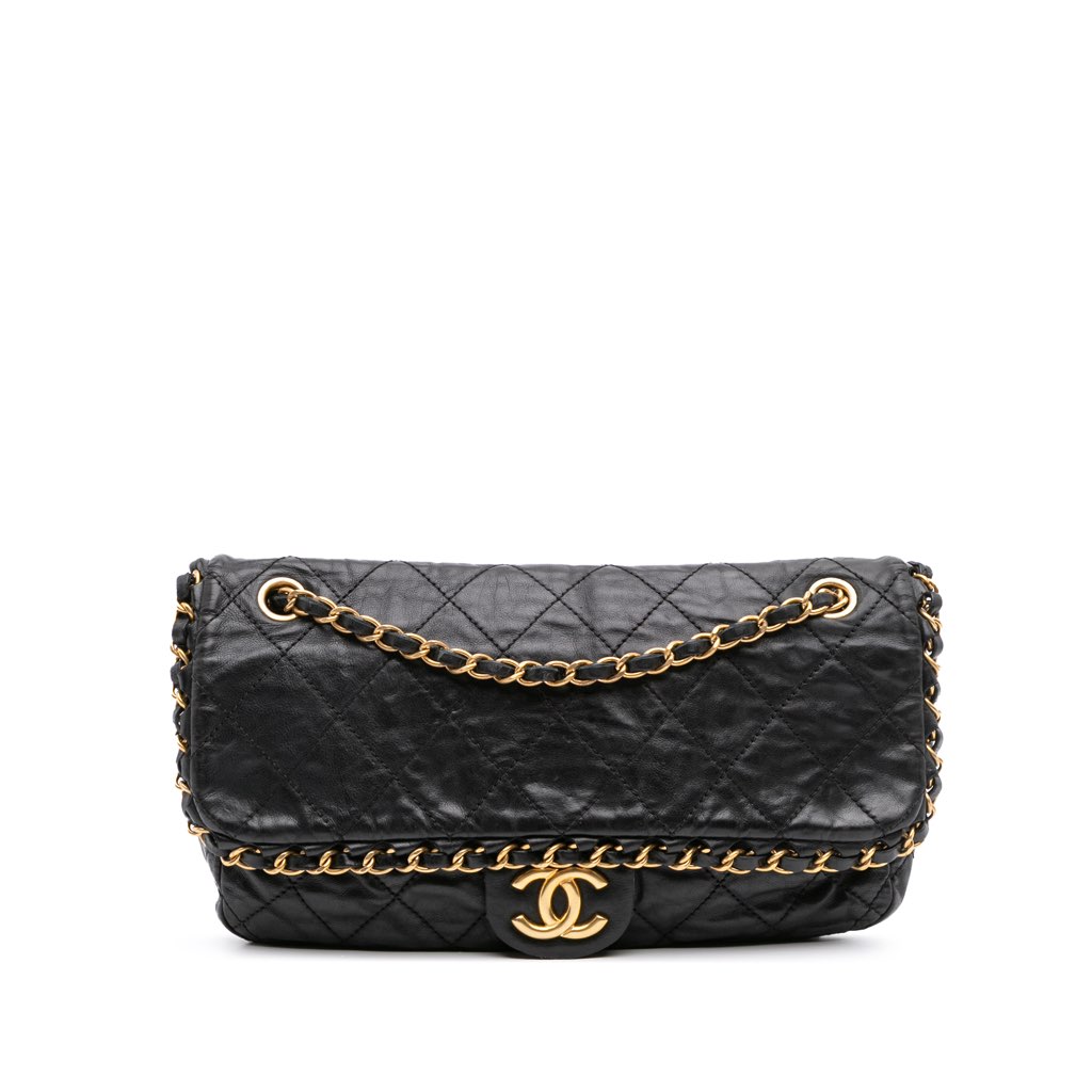 Chanel Medium Quilted Aged Calfskin Chain Me Flap