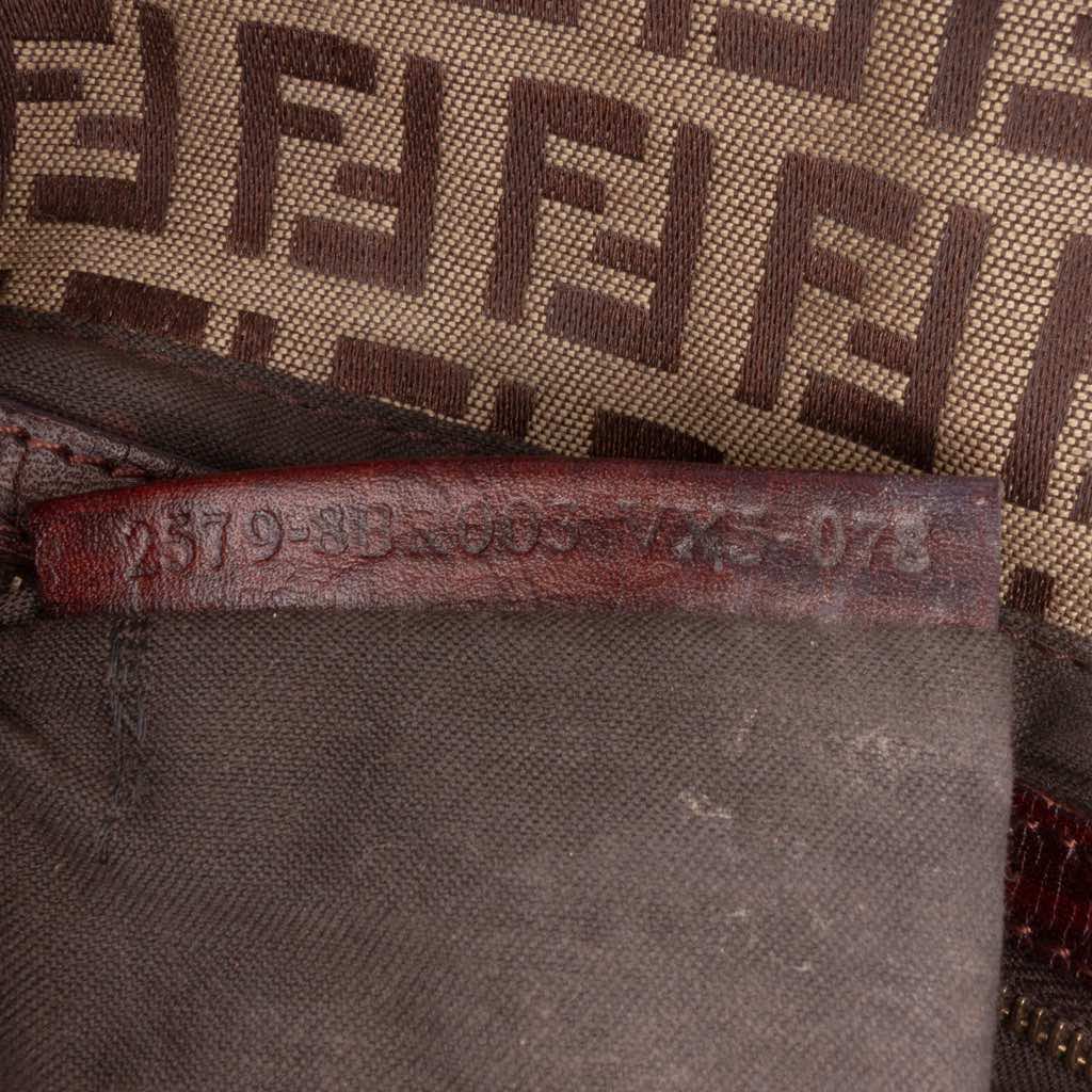 Fendi Zucchino Canvas Double Flap Chain Shoulder Bag - 5