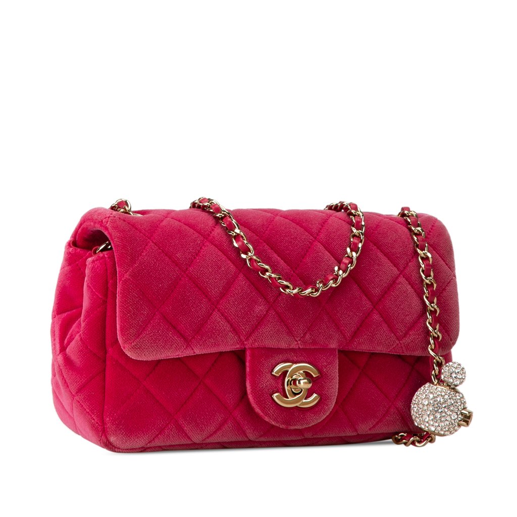 Chanel Mini Quilted Velvet Pearl Crush Single Flap - 2