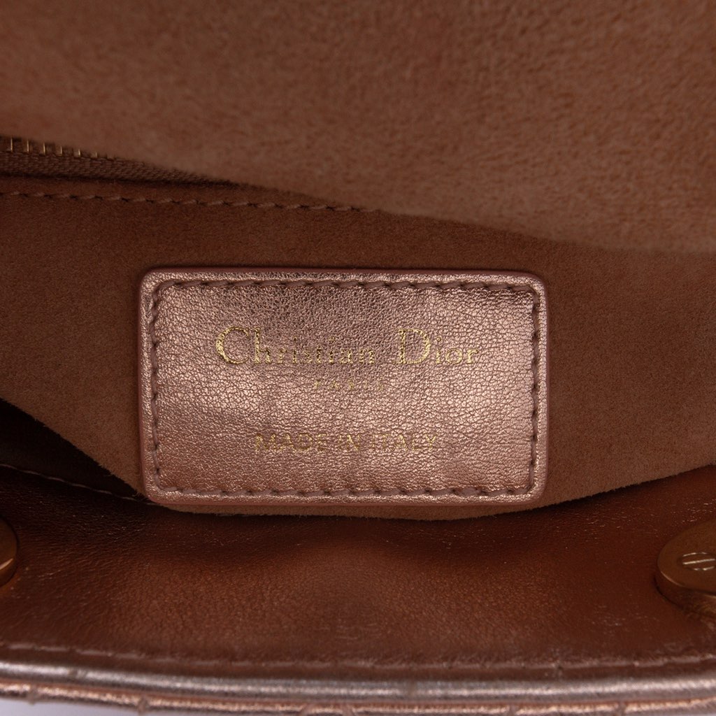 Dior Mini Metallic Lambskin Cannage Lady Dior - 5