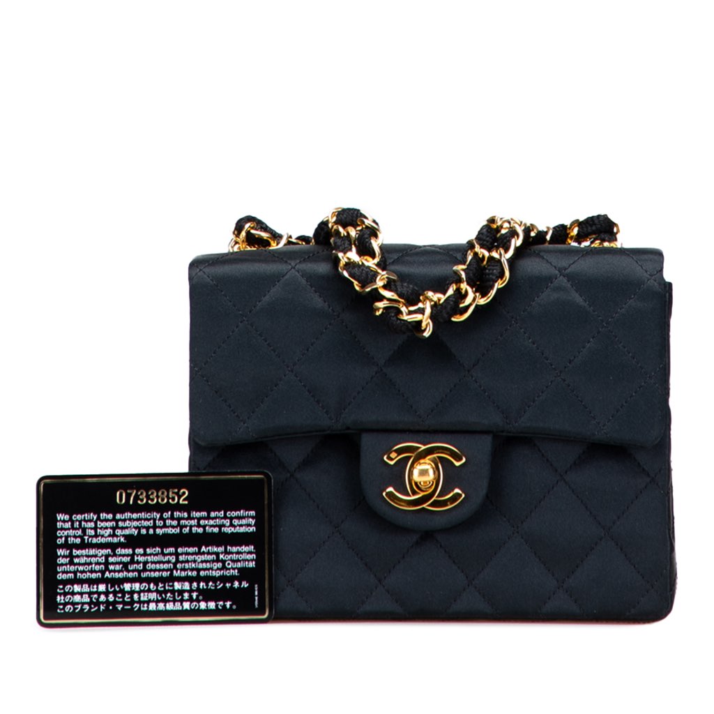 Chanel Mini Square Quilted Satin Single Flap - Image 17
