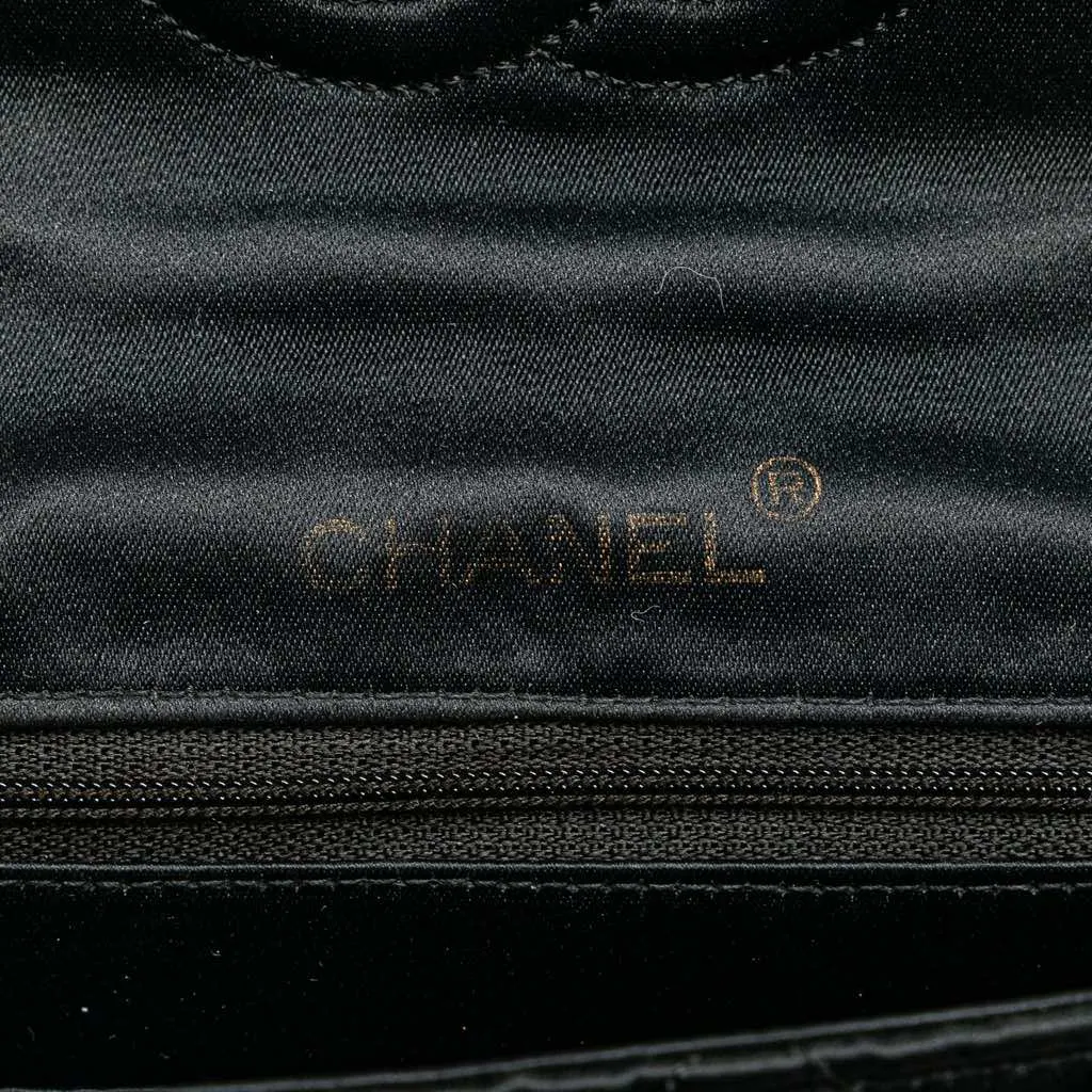 Chanel Mini Square Quilted Satin Single Flap Black Satin Good - Box View