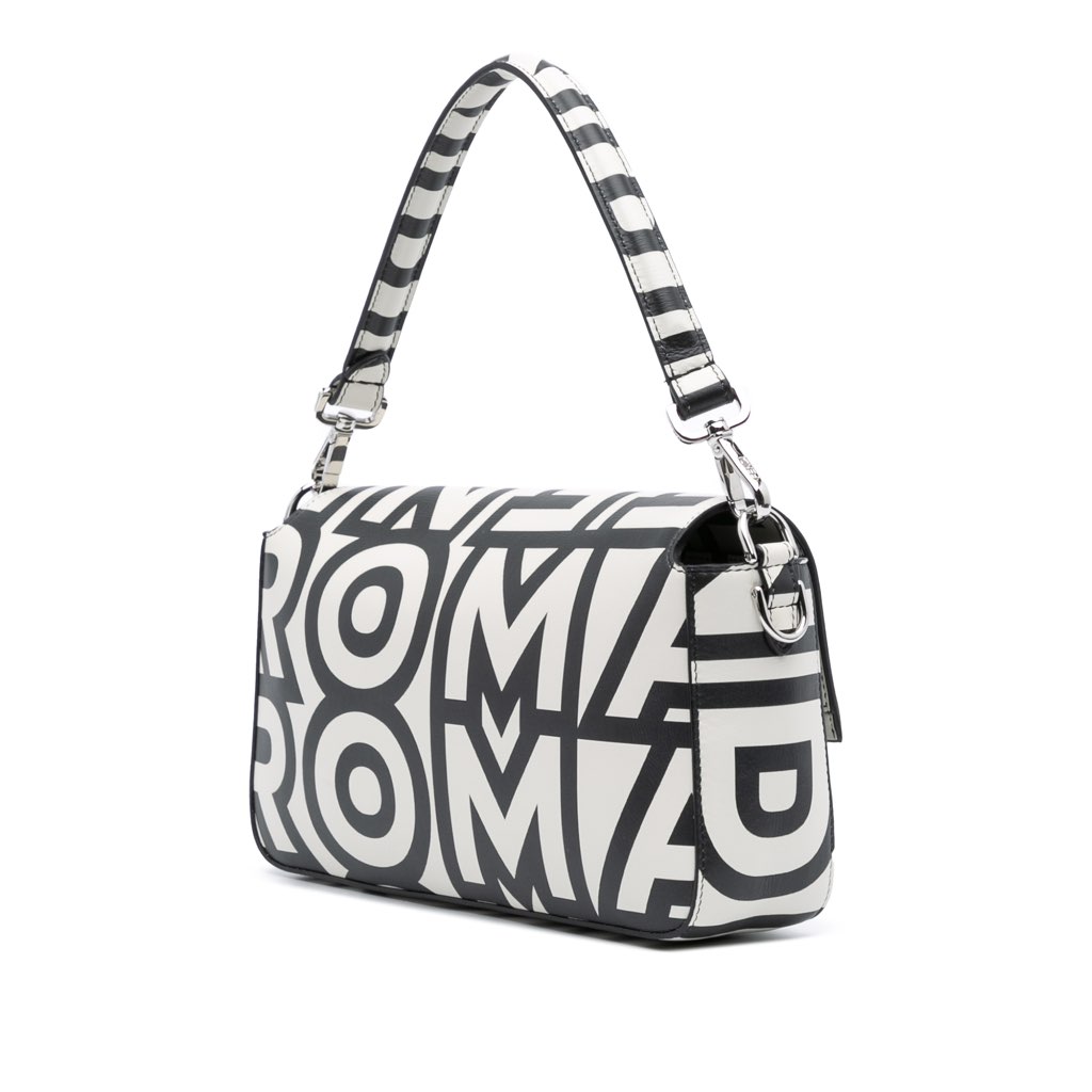 Fendi Marc Jacobs Nappa Vitello King Logo Print Baguette Satchel - Back view