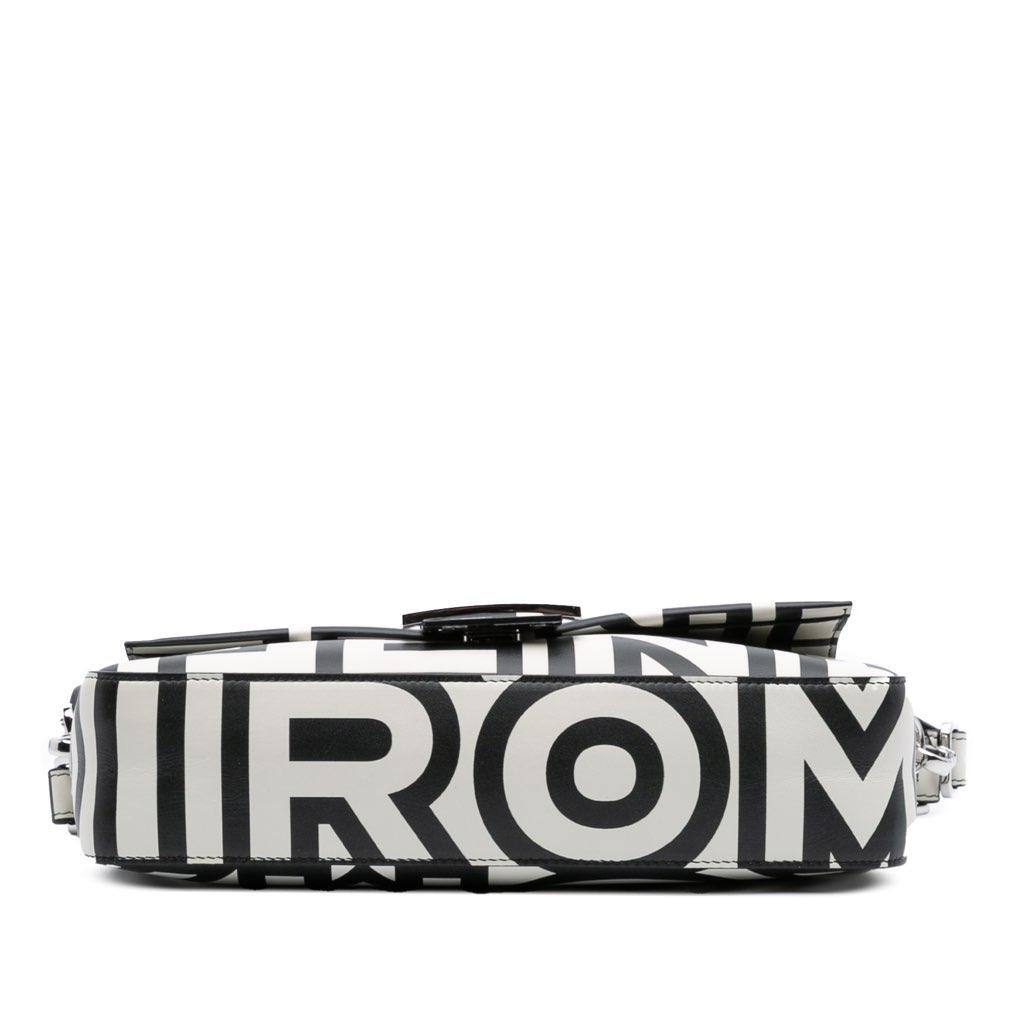 Fendi Marc Jacobs Nappa Vitello King Logo Print Baguette Satchel - Image 6