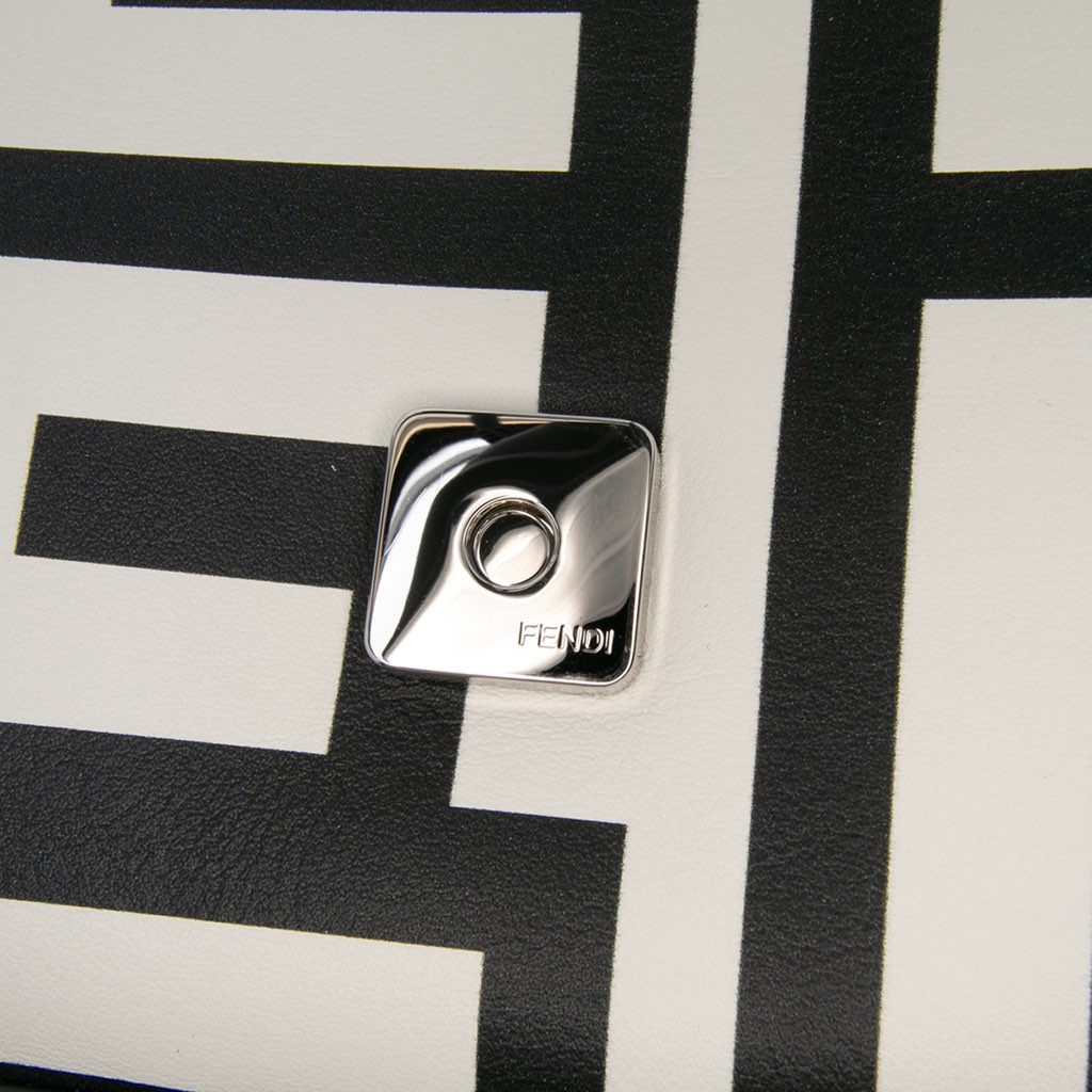 Fendi Marc Jacobs Nappa Vitello King Logo Print Baguette Satchel - Detail 2