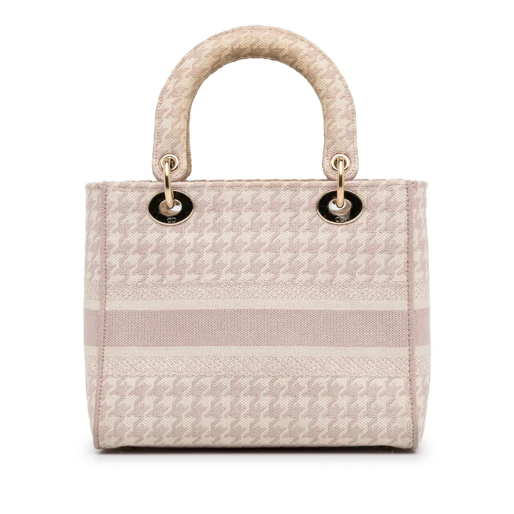 Dior Small Houndstooth Lady D-Lite Pink Canvas Very good - Inside View