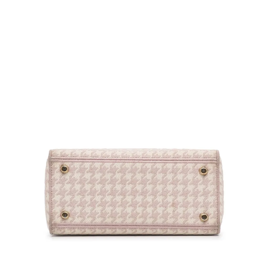 Dior Small Houndstooth Lady D-Lite Pink Canvas Very good - Box View