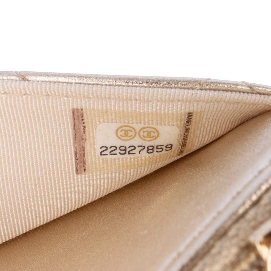 Chanel CC Metallic Quilted Lambskin Wallet on Chain - 5