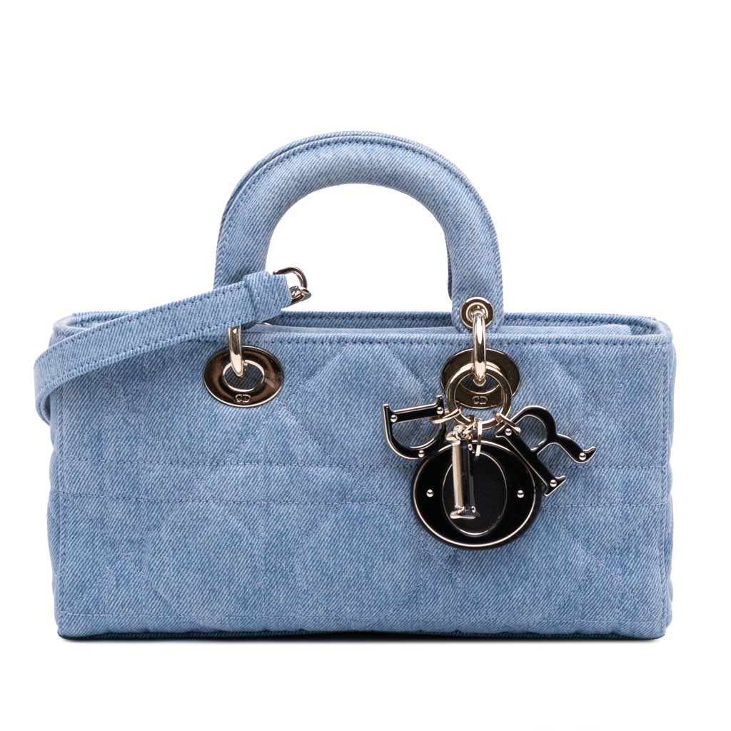 Dior Medium Denim Macrocannage Lady D Joy Satchel
